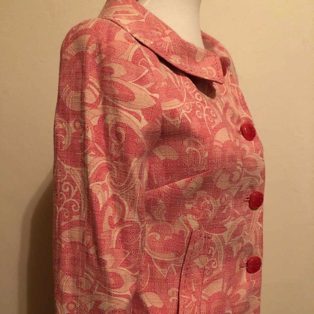 Elie Tahari Pink Printed Statement Jacket - Picture 7 of 15